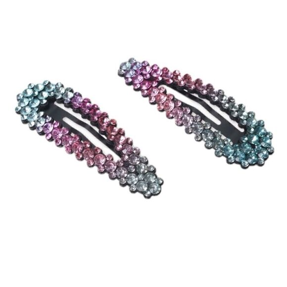 NWT I.n.c. International Concepts 2-Pc. Set Rainbow Stone Hair Clip - Picture 1 of 3